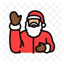 Pere Noel Faisant Signe De La Main Icône