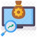 Performance Laptop Magnifying Glass Icon