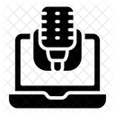 Periodismo En Linea Microfono En Linea Radiodifusion Icono