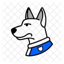 Perro Policia Cabeza Seguridad Icono