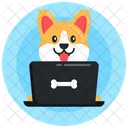 Perro En Linea Computadora Portatil Para Perros Computadora Portatil Para Mascotas Icono