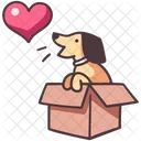 Perro Mascota Caja Icono