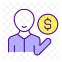 Person and coin  Icon