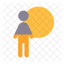 Person and orange circle  Icon