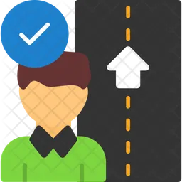 Person holding a career path sign  Icon