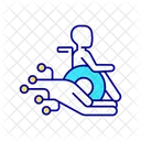 Person In Wheelchair And Hand Of Support Disabled Wheelchair Icon