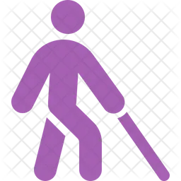 Person walking cane  Icon