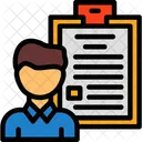 Person With A Clipboard For Interviews Interview Evaluation Icon