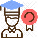 Person With A Graduation Cap For Achievement Achievement Success Icon