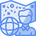 Person With A Map For Exploration Exploration Discovery Icon