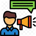Person With A Megaphone For Communication Communication Amplification Icon