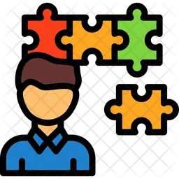 Person With A Puzzle Piece For Fit  Icon