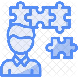 Person With A Puzzle Piece For Fit  Icon