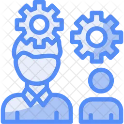Person With Gears For Teamwork  Icon