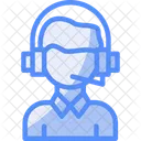 Person With Headset Symbolizing Communication Customer Support Communication Icon
