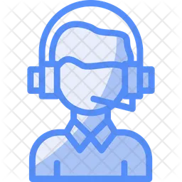 Person With Headset Symbolizing Communication  Icon