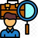 Person With Magnifying Glass Looking At Job Offers Job Search Job Hunting Icon