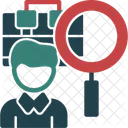 Person With Magnifying Glass Looking At Job Offers Job Search Job Hunting Icon