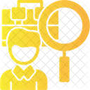Person With Magnifying Glass Looking At Job Offers Job Search Job Hunting Icon