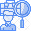Person With Magnifying Glass Looking At Job Offers Job Search Job Hunting Icon