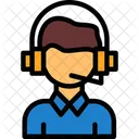 Persona Con Auriculares Que Simboliza La Comunicacion Atencion Al Cliente Comunicacion Icono