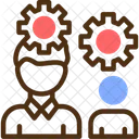 Persona Con Engranajes Para El Trabajo En Equipo Trabajo En Equipo Colaboracion Icono