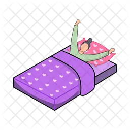 Persona despierta en la cama  Icono