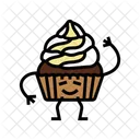 Personagem De Cupcake Sobremesa Comida Ícone