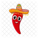 Mexico Pimenta Personagem Ícone