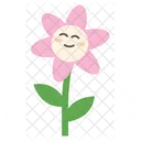 Personagem fofa de flor rosa feliz  Icon