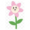 Personagem fofa de flor rosa feliz  Icon