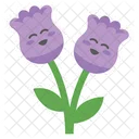 Personagem de flor de tulipa roxa feliz e fofa  Icon