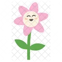 Personagem fofa de flor rosa  Icon