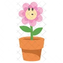 Personagem fofa de flor rosa  Icon