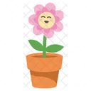 Personagem fofa de flor rosa  Icon