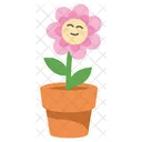 Personagem fofa de flor rosa  Icon