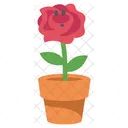 Personagem fofa de flor rosa vermelha  Icon