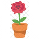 Personagem fofa de flor rosa vermelha  Icon