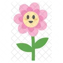 Personagem fofa de flor rosa vermelha  Icon