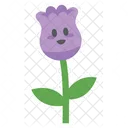 Personagem fofa de flor de tulipa roxa  Icon