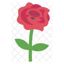 Personagem fofa e feliz de flor rosa vermelha  Icon