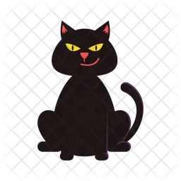 Personagem de Halloween do Gato Preto  Ícone