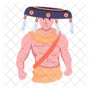 Personagem Samurai Lutador Masculino Personagem Masculino Ícone