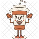 Personagem de xícara de café  Ícone