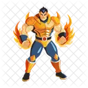 Personaje De Fuego Juego Luchador Icon