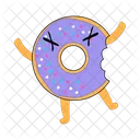 Personaje de mordida de donut  Icono