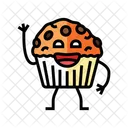 Caracter Muffin Postre Comida Icono