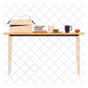 Personal Belongings Staff On Table Table Icon