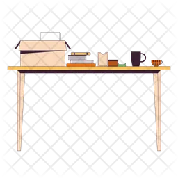 Personal belongings on table  Icon