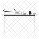 Personal belongings on table  Icon